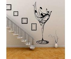 Adesivi murali Decorazione dinterni Arte murale Bicchiere da vino Corpo impermeabile 16x32cm