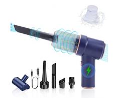 Soekodu Aspirapolvere Portatile Senza Fili per Auto 42000 RPM Potente Aspirapolvere Portatile Ricaricabile USB Wet Dry con Aspirazione e Soffiaggio 2 in 1 per Auto, Casa, Ufficio, Animali Domestici
