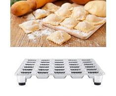 Stampo per Ravioli in Lega di Alluminio, Gnocco a Risparmio Energetico Stampo per Pasticceria Gadget da Cucina Mini Quadrati Creatore di Ravioli