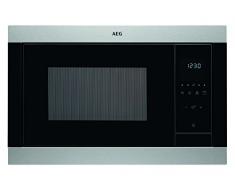 AEG - Microonde da incasso, 60 cm, funzionamento touch, funzione grill, display con orologio, MSB2547D-M