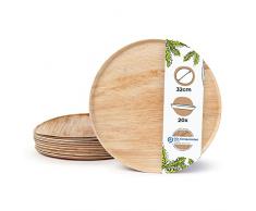 BIOZOYG Palmware - Piatto Pizza USA e Getta in Foglia di Palma I Stoviglie monouso 20 x Tavola da Pizza Rotonda 32 cm, Piatta, con Bordo I Foglia di Palma Stoviglie monouso biodegradabile