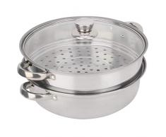 Pentola a vapore a 2 strati, pentole in acciaio inossidabile da 27 cm/11 pollici Pentola a vapore a 2 strati Pentola Doppia caldaia Pentola a vapore