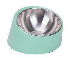 Super Design - Ciotola inclinata a 15°, per cani e gatti, inclinata ad angolo per bulldog, antiscivolo e non fuoriuscite, facile da raggiungere cibo L/3 tazze, verde chiaro