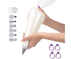 ho sac à Poche USA e Getta,100 Monouso Grandi Sacchetti e 4 Clip per sac à Poche,per Decorazioni Pasticceria Dolci Cupcake