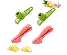 Sipiris 4PCS Pressa Aglio Grattugia per Aglio per Zenzero Garlic Rocker And Peeler Set Facile da Spremere e Pulire Pressa Aglio Antiruggine per Tagliare Lavabile in Lavastoviglie Facile da Pulire