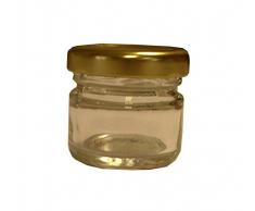 Apistore VASETTO in vetro CILINDRICO 30 ml per miele 35 g con CAPSULA TWIST-OFF T43 oro - Conf. da 20 pezzi