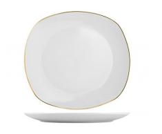 H&H Quadro Servizio Tavola 18 Pezzi, Porcellana, Bianco, unitÃ