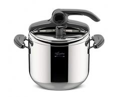 Lagostina Mia LagoeasyUP Pentola a Pressione 7 L in Acciaio Inox 18/10 Ø 22 cm, Pentola Induzione e Gas, Coperchio con Apertura Facilitata, Fondo Irradial Plus 3 Strati, Lavabile in Lavastoviglie