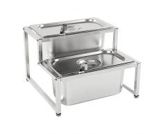 KUIDAMOS Portascatole per Condimenti, Portamarmellata Retrattile in Acciaio Inossidabile da 0,7 Mm per Armadietto (2x1/3 padelle)