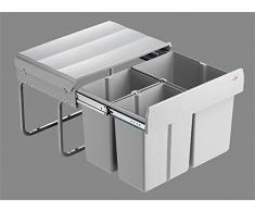 Wesco Trio Shorty 50 1x15/2x 7,5 Litri Secchio dei Rifiuti da Cucina da Pavimento Estraibile Completamente