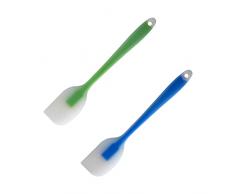 Spatola Silicone, Spatola Cucina, Leccapentole Cucina, 2PCS Marisa Cucina Spatole Pasticceria Spatola per Dolci Leccapentole Silicone Utensili Cucina Silicone Cucina Accessori (Verde Blu)