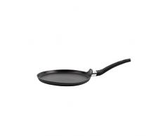 MasterChef Padella Crepes Induzione, Padelle Antiaderenti Professionali, Piastra per Pancakes, Roti, Tortilla e altro, Antigraffio, Alluminio, Tutti i Piani, Lavabile in Lavastoviglie, 25cm, Nera