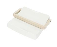 PORTATOVAGLIOLI QUADRO IN PORCELLANA BIANCA CON BAMBOO NATURALE BRANDANI