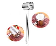 Martello per Bistecca in Acciaio Inossidabile,Acciaio Inox Batticarne, Martello in Cucina Tool,Martello per Inteneritore di Carne,Martello per Carne a Doppia Faccia