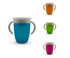 TheBDM Perfect Cup Primo Bicchiere per Bambini Tazza Biberon per Imparare a Bere con Membrana in Silicone a 360° (Blu)