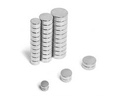 Magneti Neodimio,FEYG Calamite Magneti Neodimio per magneti frigorifero e magneti lavagna Bianca,6 & 8 & 10mm X 3mm (60pc)