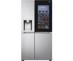 LG GSXV91BSAF Frigorifero Americano Side by Side InstaView Total No Frost con Congelatore, 635 L, Dispenser Acqua e Ghiaccio UV Nano, Door Cooling, Linear Cooling - Frigo Smart con Wi-Fi e Freezer