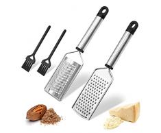 Grattugia Formaggio Manuale, 2 Pezzi di Grattugie Zester Per Parmigiano, Grattugia Limone Grattugie Per Verdure Frutta Carote Aglio Zenzero Formaggio Cocktail