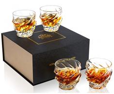 KANARS 4 Pezzi Bicchieri Whisky, Bicchiere da Cocktail Cristallo per Cognac, Martini, Whisky, Scotch, Bourbon, Bellissimo Regalo, 260 ml