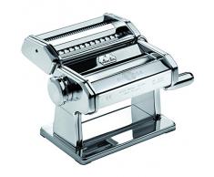Marcato Classic Atlas AT-150-CLS Macchina per la Pasta in Casa - lasagne (larghezza 150 mm), fettuccine (6 mm) e tagliolini (1.5 mm) - Acciaio Cromato, Argento