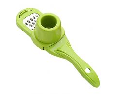 Affettatrice per aglio a casa, cucina, in acciaio inossidabile, per affettare, antiscivolo, colore: verde