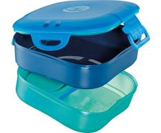Maped 870703, Picnik Concept Kids - Porta pranzo 3 in 1 - Porta pranzo per bambini 3 scomparti, di cui 2 impermeabili e rimovibili - Compatibile con lavastoviglie e microonde - Blu- 1.4L 870701
