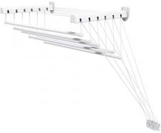 GIMI Stendibiancheria Lift da Parete e soffitto con 6 Barre telescopiche adattabili a Diverse larghezze (1,20Mt)