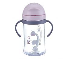 Tazza di apprendimento Bebe,400ml Tazza di apprendimento Bambino,Tazza di acqua per neonati con doppia maniglia,Facilita la presa,Tazza di paglia pescata,Maniglie ergonomiche con paglia ponderata