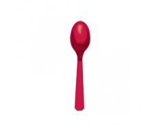 amscan 552288-40 - 10 cucchiai di plastica, Colore: Rosso Mela