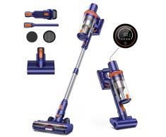 BuTure Aspirapolvere Senza Fili, 400W/33Kpa Scopa Elettrica Senza Fili con Display Touch, Autonomia 50Min e Batteria Estraibile, Filtro di livello 5, 3 Modalità per Tappeti Animali Domestici