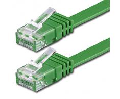 1aTTack.de 2m - Piatto CAT6 Cavo Verde - 1 Stück 10/100/1000 Mbit/s Gigabit LAN Cavo di Rete Flat Slim Cavi Patch Cavi di Installazione CAT5 CAT6 CAT7 Compatibile Nastro Lankabel