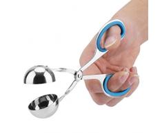 Cucchiaio per palline per polpette - Pinza per polpette in acciaio inossidabile Cucchiaio per pop per torta Cucchiaio per palline per melone Cucchiaio per polpette Cucchiaio fai-da-te(Blue)