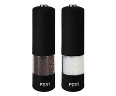 Pem SP-200 - Saliera/pepiera elettrica, colore: Nero