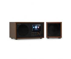 auna Silver/Black Star Mini - Radio internet, radio Internet DAB wifi, radio internet wifi, DAB+/FM, radio con WiFi, BT, TWS Speaker, marrone scuro