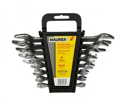 Maurer 81776 Chiave Forchetta Doppia, Acciaio, 8 Pezzi, Grigio