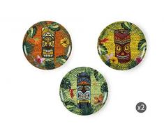 Excelsa Tiki Set 6 Piatti Pizza, Porcellana