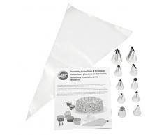 Wilton Set 20 PZ Base per Decorazione (10 sac APOCHE + 10 CORNETTI) Set 20 PZ Base per Decorazione (10 sac APOCHE + 10 CORNETTI), Plastica e Acciaio, Bianco,