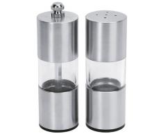 Equinox 503104 - Saliera e pepiera in acciaio inox e materiale acrilico