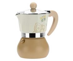 THUN - Caffettiera Moderna Decorata con Farfalle - Accessori Cucina - Linea Elegance - Alluminio - 8 x 8 x 13 cm