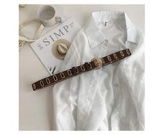 YUXIN ZHAOCHEN Cintura in Metallo Cavo Bicchiere Full Foro Hip-Hop Belt Punch Jeans Cintura Adatta per Uomini e Donne (Color : Brown)