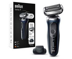 Braun Series 7, Rasoio Elettrico Barba, Custodia da Viaggio, Accessori Inclusi, con Testa e Lame Flessibili, Base di Ricarica, Stazione SmartCare, Idea Regalo, 70-B1200s Blue