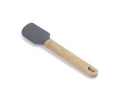 Lacor 68195 - Spatola in silicone Unite, Paletta da cucina, manico in legno di faggio, non danna la padella, resistente alle alte temperature, senza BPA, 26,5 x 5,6 x 8,5 cm, grigio