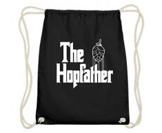 The Hopfather - Bicchiere da birra con scritta in lingua tedesca Der Hop-Vater, design semplice e divertente, in cotone Gymsac., Nero (Nero ), 37cm-46cm