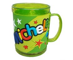 TAZZA PLASTICA CON NOME A RILIEVO - MICHELE - JC074