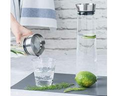 HJW Utile Bollitore Teiera Succo Brocca Bicchiere Di Cristallo Succo DAcqua Brocca da Cocktail Brocca Di Vetro Acqua Fredda Tè Freddo Vino Caffè Latte e Succo Bevanda Caraffa Tazza da Tè,un