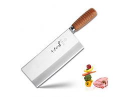 SHI BA ZI ZUO Coltello da chef cinese da 8 pollici, coltello da cucina sottile e leggero Coltello per verdure in acciaio inossidabile Lama antiaderente, F208-2