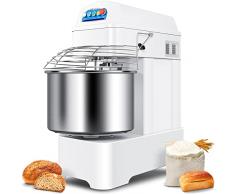 Impastatrice a spirale professionale 25 KG 4000W Impastatrice a doppia rotazione con scudo di sicurezza e timer inclusi, attrezzatura da forno per ristoranti e pizzerie