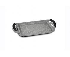 Bialetti 0F6GR036 Speciali Petravera Grill (Bistecchiera) 36x23 cm, Adatta allinduzione, Alluminio