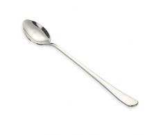 DemiawakingUK Cucchiaio da Latte in Acciaio Inossidabile Cucchiaio Manico Lungo Cucchiainio da Gelato Cucchiaio da Barattolo Cucchiaio da Te per caffè, Gelato per Mescolare Cocktail (Argento, Ovale)