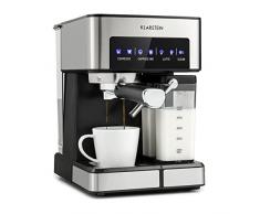 KLARSTEIN Macchinetta Caffe Espresso 1.8L, Macchina da Caffè a Cialde, Caffè Macinato e Cappuccino, Macchina Caffe Barista da 20 Bar, In Acciao Inox per Caffè Latte e Macchiato, 1350W con Montalatte
